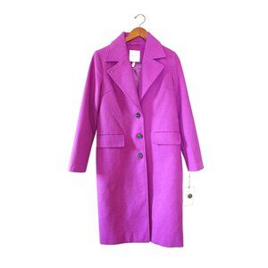 Anthropologie Avec Les Filles Women Trench Tailored Twill Coat Magenta Pink XS